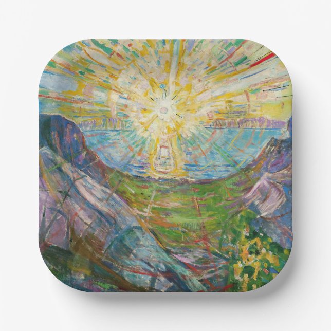 Plato De Papel Edvard Munch - The Sun 1916 (Anverso)