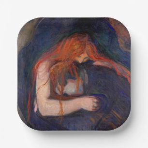 Plato De Papel Edvard Munch - Vampiro / Amor y dolor