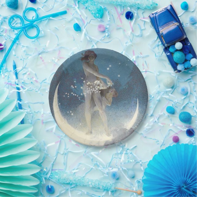 Plato De Papel Edwin Blashfield Estrellas Dispersando Art Nouveau (Fiesta)