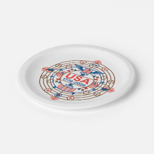 PLATO DE PAPEL EE. UU. 1776-2026