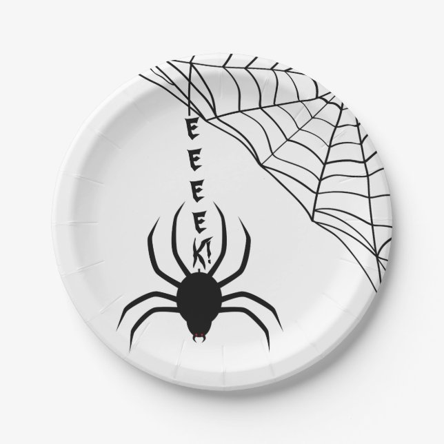Plato De Papel Eek a Spider Halloween Party (Anverso)