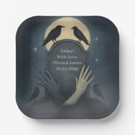 Plato De Papel Eerie Elegant Zombie Boda Placas de papel