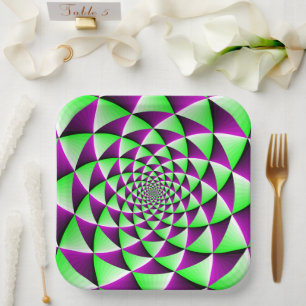 Plato De Papel Efecto de ilusión óptica giratorio