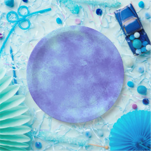 Plato De Papel Efecto de nube de tormenta de estilo Azul