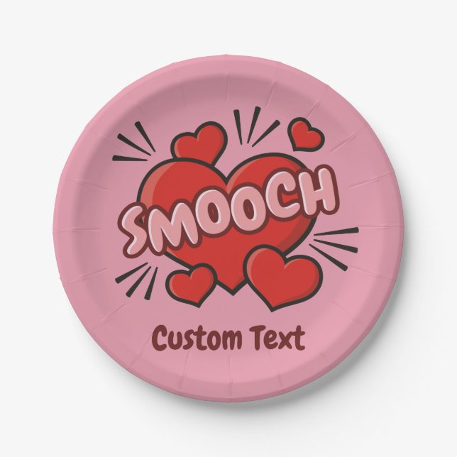 Plato De Papel Efecto de sonido de historieta de besación (Anverso)