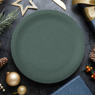 Plato De Papel Efecto Herringbone simple vacaciones de Navidades