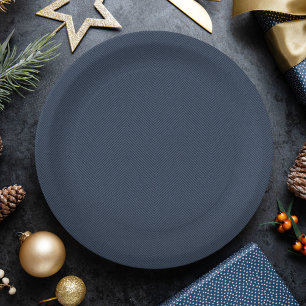 Plato De Papel Efecto Herringbone simple vacaciones Navidades de