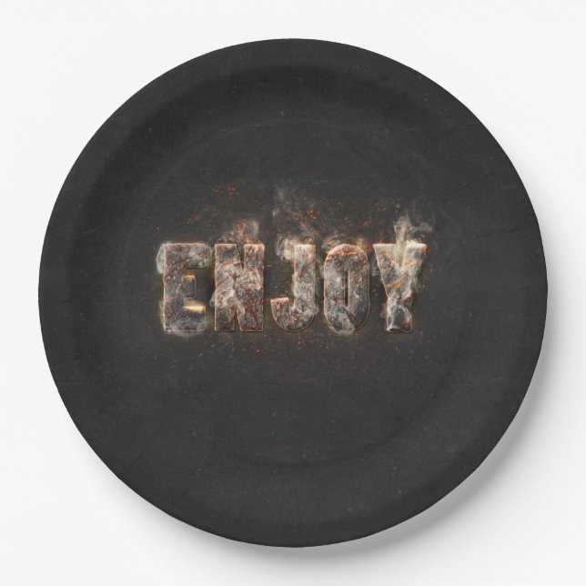 Plato De Papel Efecto Magma (Anverso)