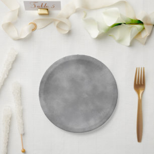 Plato De Papel Efecto Nube de tormenta de estilo Gris