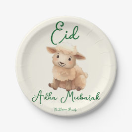 Plato De Papel Eid Al Adha beige oveja cena linda 