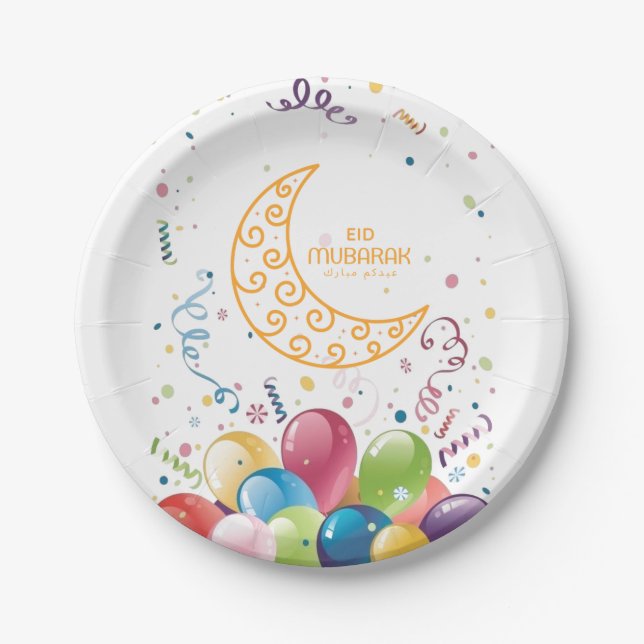 Plato De Papel Eid mubarak (Anverso)