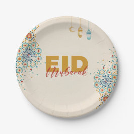 Plato De Papel Eid mubarak
