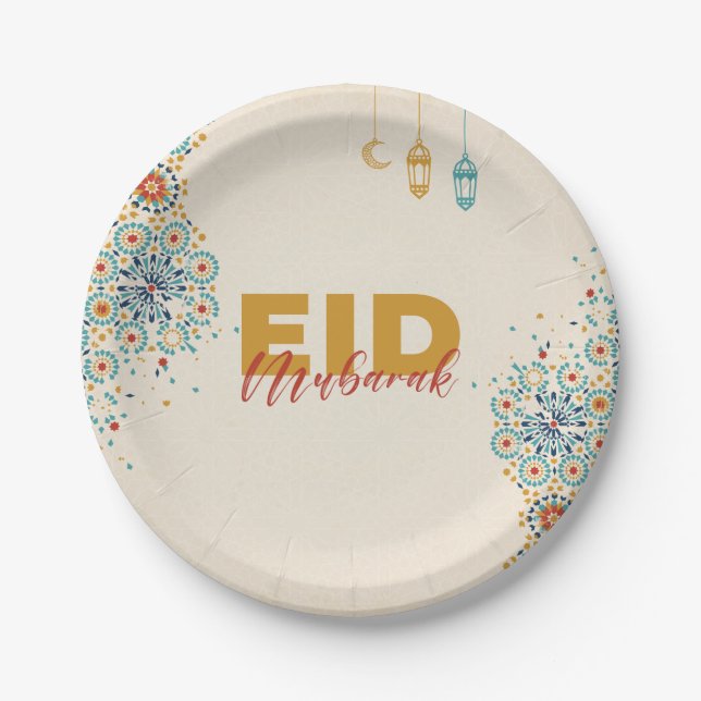 Plato De Papel Eid mubarak (Anverso)
