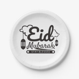 Plato De Papel Eid Mubarak moderno feliz Eid