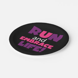 Plato De Papel Ejecutar Embrace Life Purple Pink