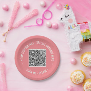 Plato De Papel Ejemplo de las placas de papel de código QR con te