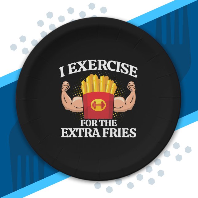 Plato De Papel Ejercicio Extra Fries - Meme Gracioso de Fitness d (Subido por el creador)