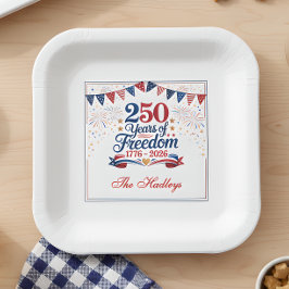Plato De Papel El 250.º Aniversario de América