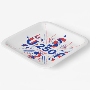 Plato De Papel El 250 aniversario de Estados Unidos