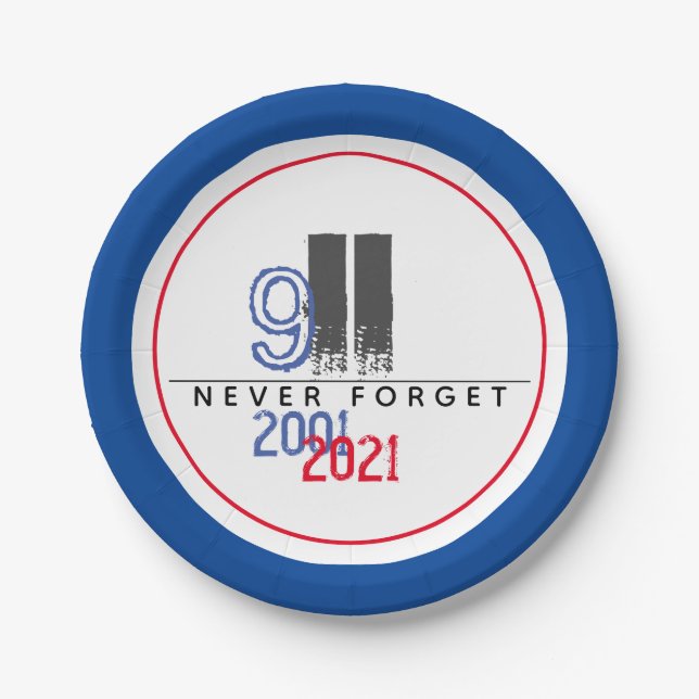 Plato De Papel El 911 Patriótico World Trade Center (Anverso)