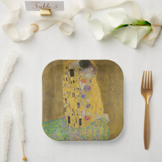 Plato De Papel El Abrazo de los Amantes por Gustav Klimt