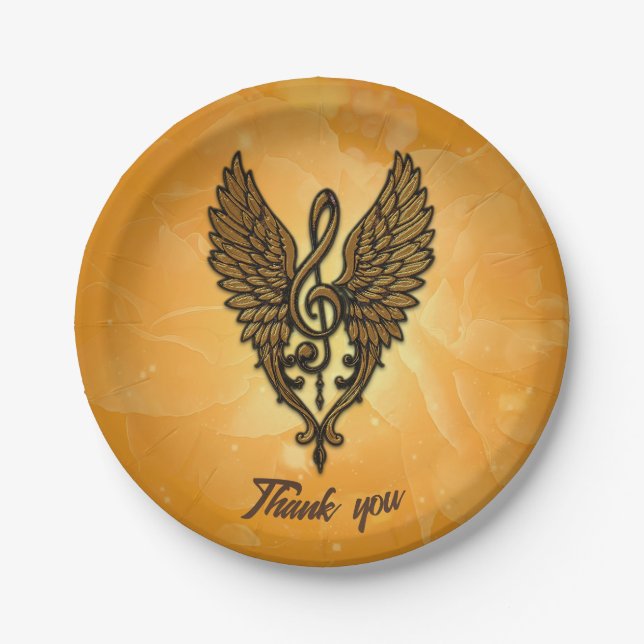 Plato De Papel El alma de la melodía, un armazón dorado con alas. (Anverso)