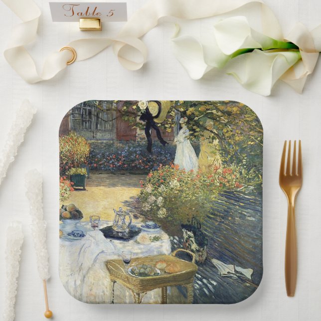 Plato De Papel El almuerzo Claude Monet (Boda)