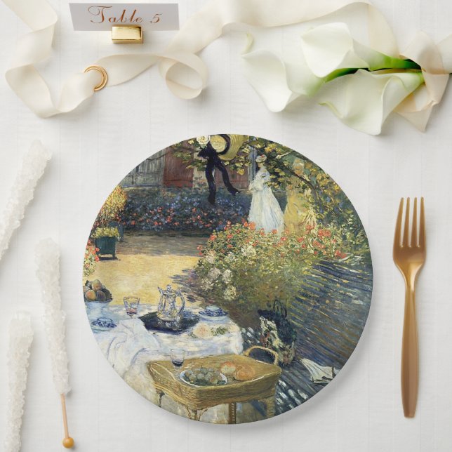 Plato De Papel El almuerzo Claude Monet (Boda)
