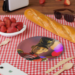 Plato De Papel El amigo soldadito de juguete clásico de Navidad d