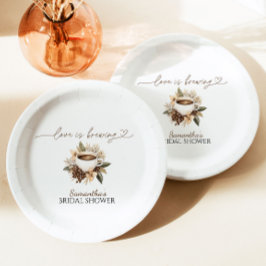 Plato De Papel El amor es preparar café, ducha de novia