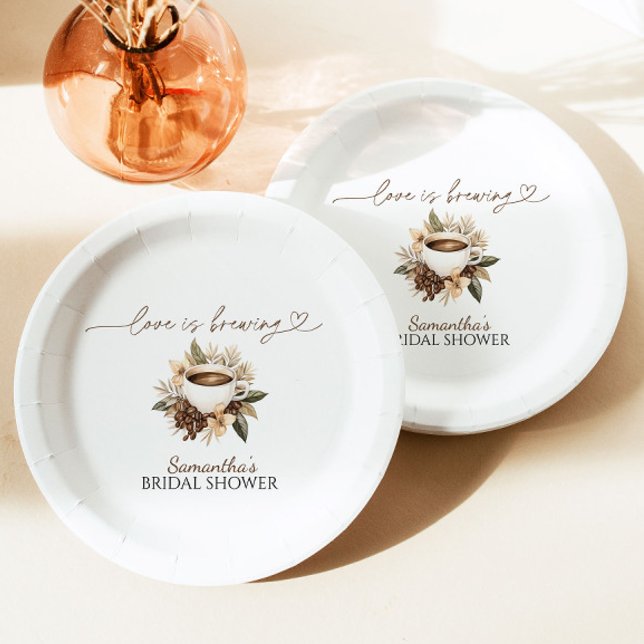 Plato De Papel El amor es preparar café, ducha de novia (Subido por el creador)