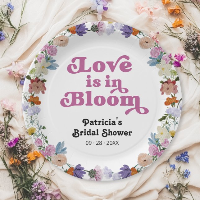 Plato De Papel El Amor Está En Bloom Bridal Shower Wilflower (Subido por el creador)