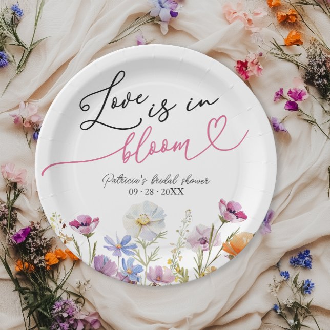 Plato De Papel El Amor Está En Bloom Bridal Shower Wilflower (Subido por el creador)