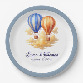 Plato De Papel El amor está en el aire Boda de viajes en globo ae