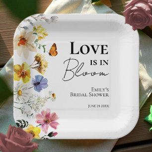 Plato De Papel El amor está en flor   Despedida de soltera boho d