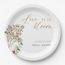 Plato De Papel El amor está en flor Ducha de Novia Pampas Grass