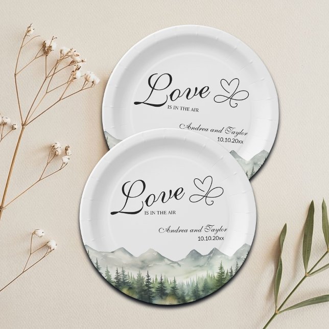 Plato De Papel El amor está en la Boda Aire Elegante (Subido por el creador)