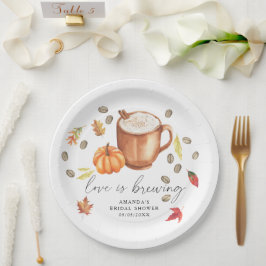 Plato De Papel El amor está preparándose Regalo de ducha de novia