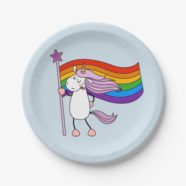 Plato De Papel El amor no tiene límites a Unicorn (Anverso)