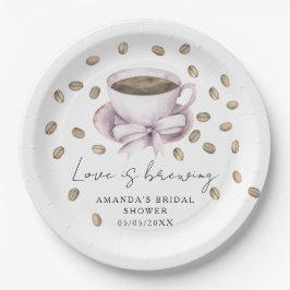 Plato De Papel El amor se está preparando café de vaca ducha de n