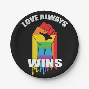 Plato De Papel El amor siempre gana a los homosexuales LGBT