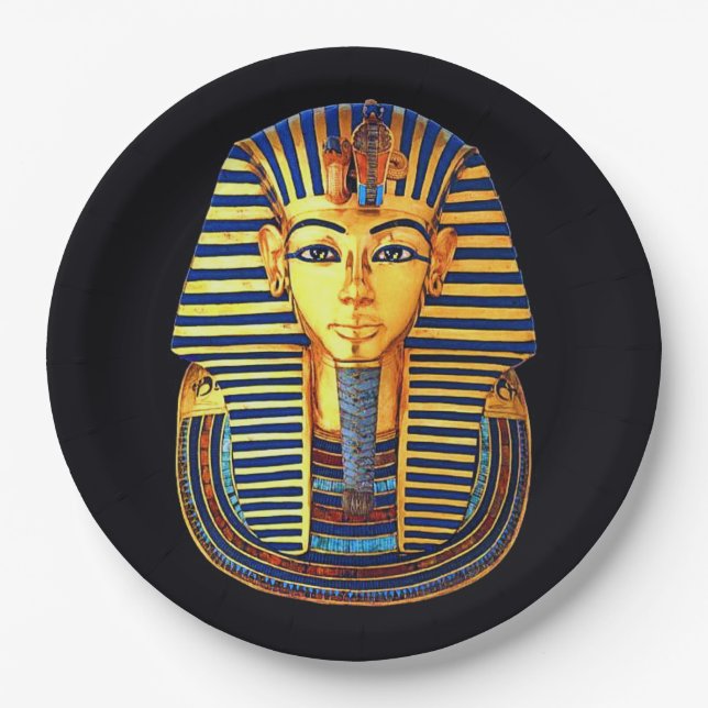 Plato De Papel El antiguo faraón egipcio Rey Tutankhamun (Anverso)