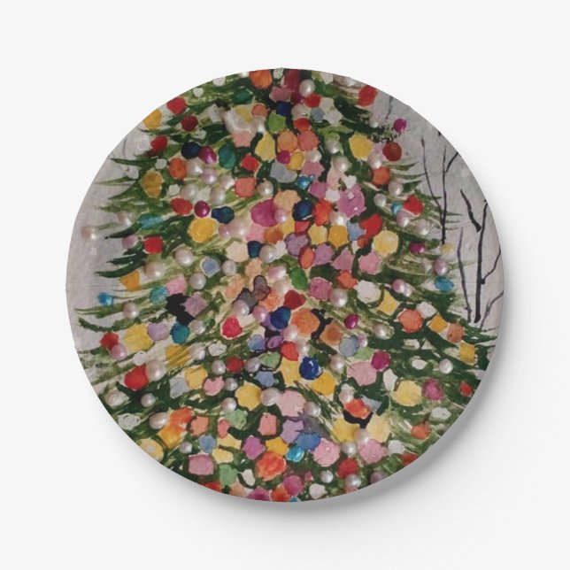 Plato De Papel El árbol de navidad (Anverso)