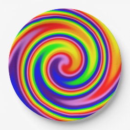 Plato De Papel El arco iris suave del foco del remolino espiral