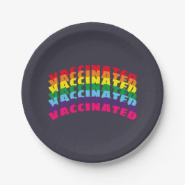 Plato De Papel El arcoiris del orgullo vacunado azul marino oscur