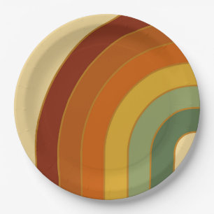 Plato De Papel El arcoiris tenue y retro