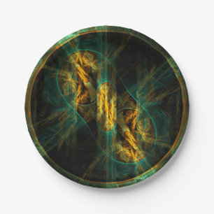 Plato De Papel El arte abstracto del ojo de la jungla