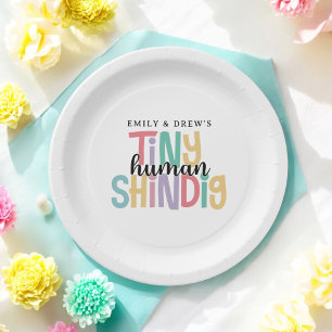 Plato De Papel El Baby Shower de la pequeña pareja humana Shindig