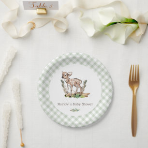 Plato De Papel El Baby Shower de los niños "Oh Deer Woodland Baby
