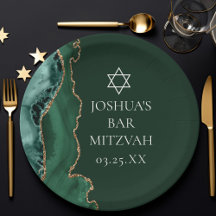 El bar de la agata de oro verde oscuro Mitzvah Fie